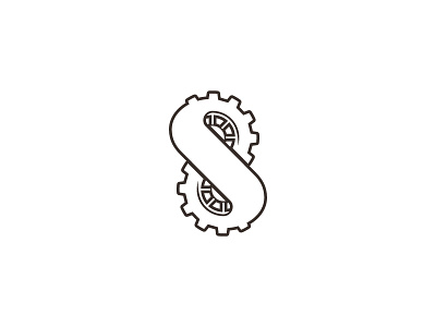 S brand branding gears infinity logo steampunk