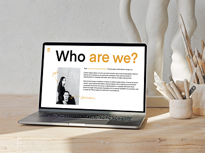 Who Are We? (About Page Screen) Mock-Up branding corporate identity digitalart freelance art graphic design illustration mockup ux web website design
