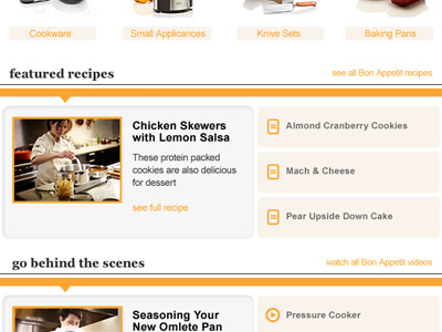 Bon Appetit Collection Mobile Experience cooking ecommerce mobile ui wap
