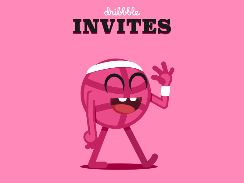 Dribbble Character Invitation ae animation cartoon character character animation dribbble ball funny gif illustration invitation motion tavarense walkcycle