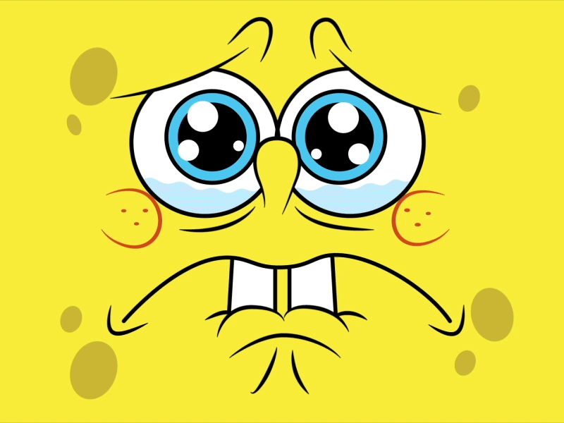 Sad Spongebob cartoon character cry expression gif illustration motion rip sad face spongebob tavarense