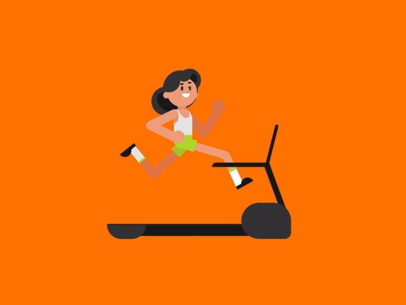 Treadmill Runner animation character design gym jungleminds loop motion graphic running cycle tavarense treadmill