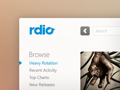 Rdio desktop music player rdio ui windows