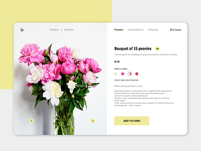 Daily UI challenge #012 012 12 bouquet challenge daily ui dailyui dailyuichallenge design e commerce e commerce shop flowers pion shop ui ux