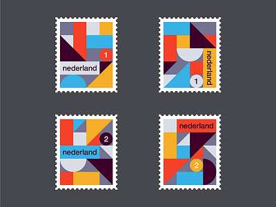 Dutch stamps 2d abstract art clean de stijl dutch geometric holland illustration minimal netherlands pattern simple stamp stamps