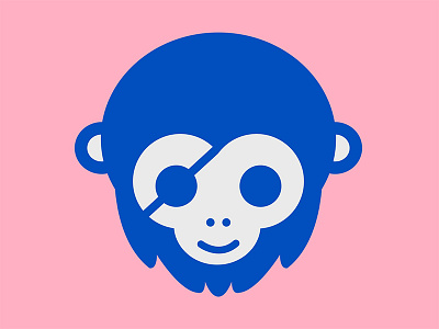 Pirate Monkey animal ape clean dutch geometric holland illustration minimal monkey vector