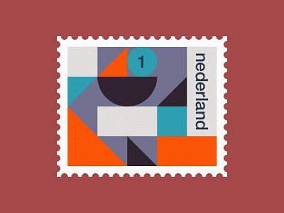 Dutch post stamp 1 2d abstract art clean de stijl dutch geometric holland illustration minimal netherlands pattern simple stamp stamps