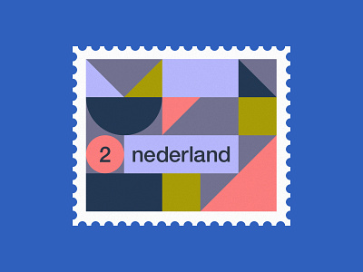 Dutch post stamp 2 2d abstract art clean de stijl dutch geometric holland illustration minimal netherlands pattern simple stamp stamps