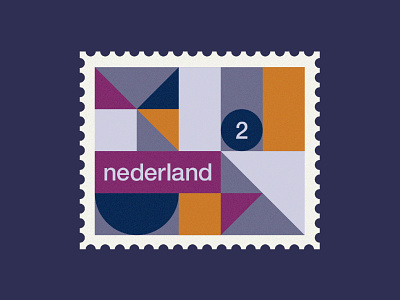 Dutch post stamp 4 2d art de stijl geometric holland minimal netherlands pattern poststamps simple stamp stamps