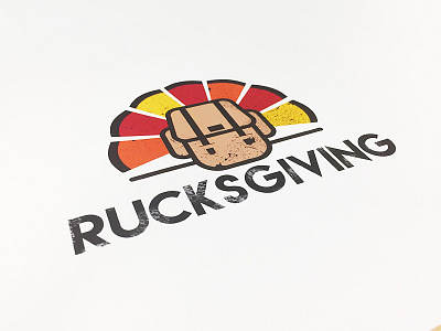 RucksGiving adventure autumn bag fall gotham illustration logo outdoors ruck sanserif thanksgiving turkey