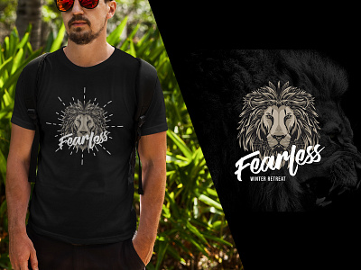 Fearless | Shirt & Graphic for Student Ministry black brand church fearless high school illustration lion logo student ministry t shirt winter retreat