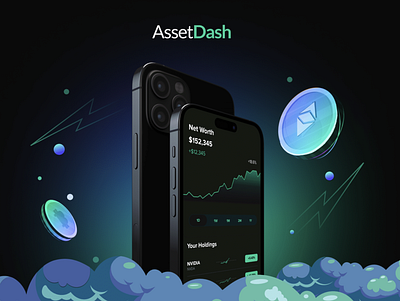 AssetDash | Portfolio Tracker mobile and web app app branding design ui uiux ux uxui