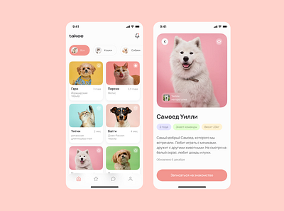 Takee™ .󠀩 Pet Shelter App - UI Design app branding dashboard design illustration ui uiux uxui