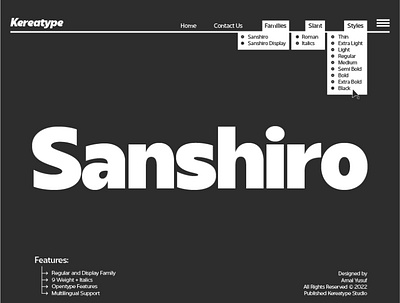 Sanshiro | Sans Serif Family design font fonts illustration lettering logo logotype sans serif serif typography