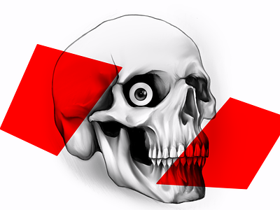 One eye skull branding graphic design illustration logo