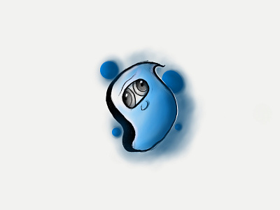 Blue creature branding graphic design illustration logo