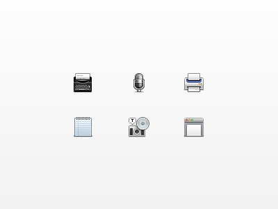 Toolbar Icons 32 32px application icon icons osx printer toolbar typewriter
