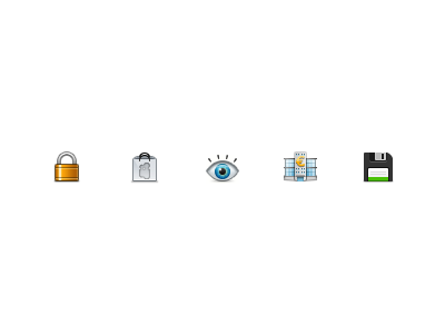Untitled 30px bank floppy icons lock preview store