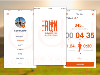 The Run Slovakia app - FOLK design