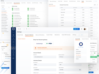 SAAS Settings Page club management fitness gym health management app payment design payment flow product design saas design settings settings design software design virtual training visual design wellbeing