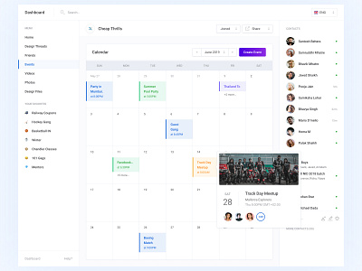 Calendar Dashboard View