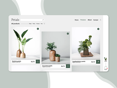 Petals - product page design ecommerce plants shop ui ui ux design ui design user experience ux web design webdesign webshop