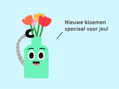 Robo-vase gives you compliments! design illustration robot