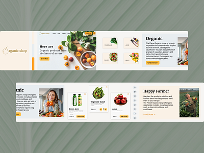 Organic-Shop Stylescape branding comment e commerce footer fruit header home page homepage landing page landingpage logo minimal navigation bar organic stylescape testimonial ui vegetable