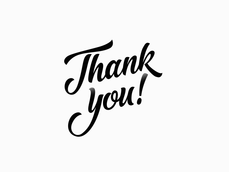 Bouncy lettering animation: Thank you!
