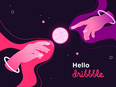 Hello Dribbble adobe illustrator design flat design hello hello dribble illustration invite vector