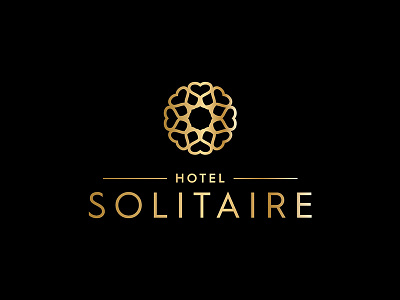 Hotel Solitaire brand branding diamond gem gold golden hotel icon logo luxury simple