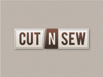 Cut N Sew leather logo mono simple stitch
