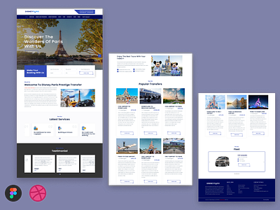 Taxi Disney Paris Web Site companysite design disney figma paris ui uiuxdesign ux webdevelopment website