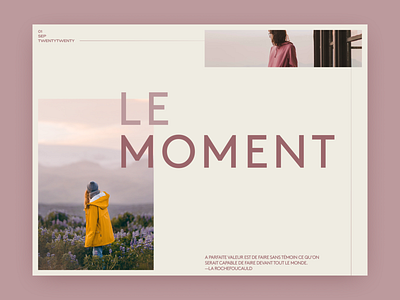 Le moment—layout & type exploration