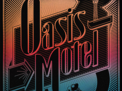 Oasis Motel Poster desert lettering movie movies poster sunset type typography