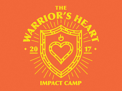 Impact Summer Camp T-Shirts camp church church camp crest heart illustration shield shirt summer summer camp t shirts warrior