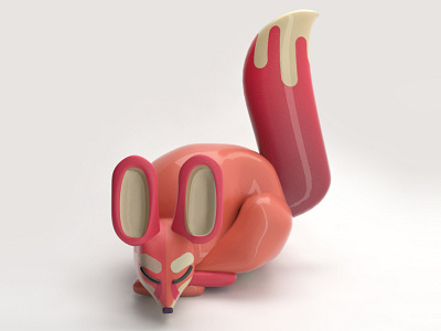 Two Dots Fox 3d 3d art 3d artist ceramic character cute fox modeling photorealistic rendering shading still life texturing twodots
