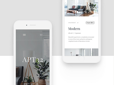 Real Estate Mobile minimal mobile proprieties real estate serif typography