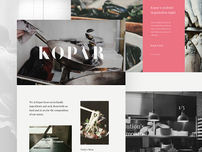 Kopar Restaurant Home Page clean food home page menu minimal restaurant typography ui website