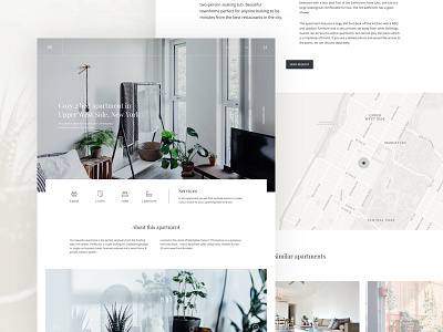 Apartment Detail apartment clean map minimal real estate reservation typography ui ux website