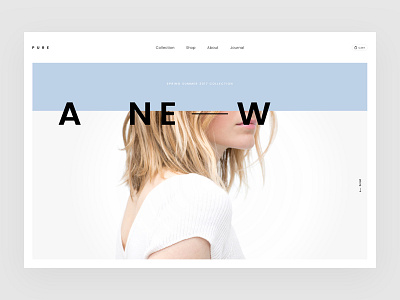 Pure Fashion Cover cover daily ui fashion header layout minimalism model typography ui ux website