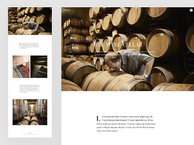 Winery Wine Cellar Page daily ui drop cap layout minimalist page typography ui ux website wine winery