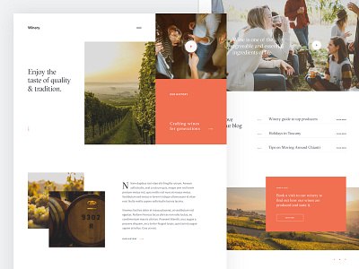 Winery - Home Page geometric home page minimal process ui ux website wine winery