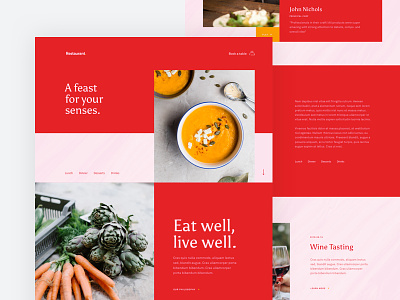 🍝 Restaurant - Home Page food grid home page layout minimal process restaurant square ui ux web design