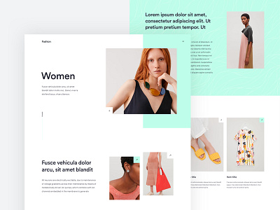 Fashion - Women Page branding design fashion flat lettering type typography ui ux web