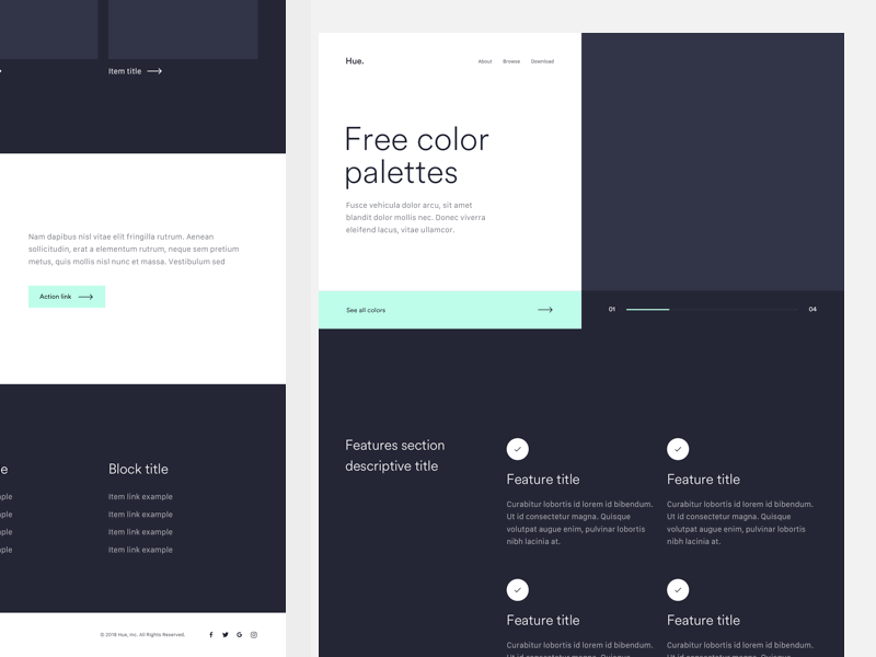 Grab Hue, it's free! colors palette design design process download for free freebie sketch app ui web design website