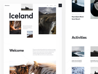 Directions - Home Page directions grid home iceland minimal process travel typography ux ui web design white space