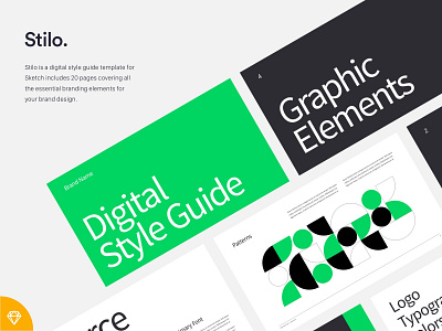 Stilo - Digital Style Guide Template branding icons minimal patterns process style styleguide template typography web design workflow
