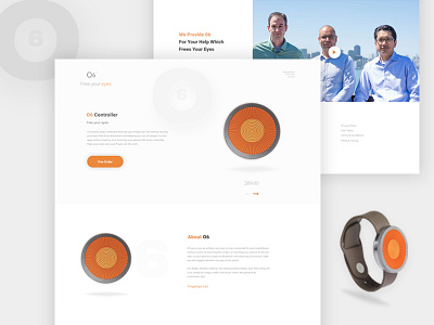 O6 - Product Landing Page Design debut shot landing page minimal design o6 product design ui ux web design