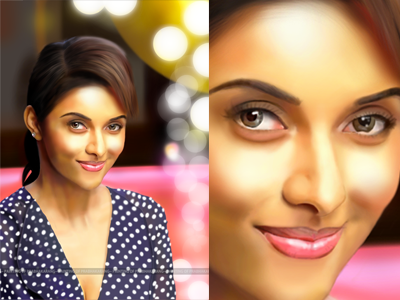 Asin - Digital Painting actress asin bollywood actor chennai designer digital painting illustration india photoshop portrait painting prabhakarang south india